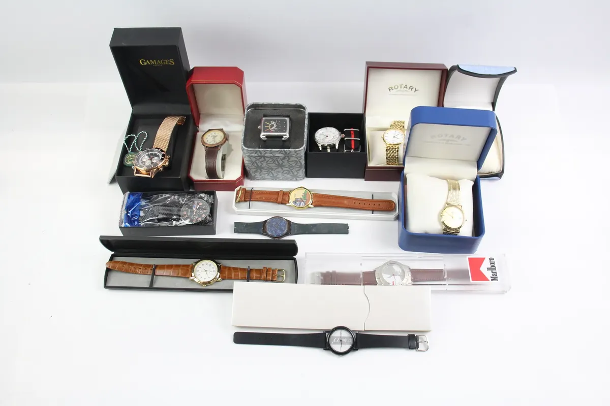 Womens Assorted Boxed Watches Quartz Swatch Cotton Traders Etc UNTESTED