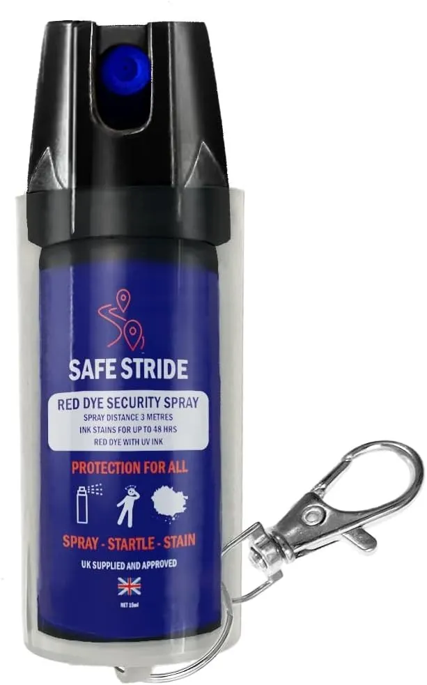 SafeStride New UK Legal Self Defense Spray Long Range Criminal Identifier