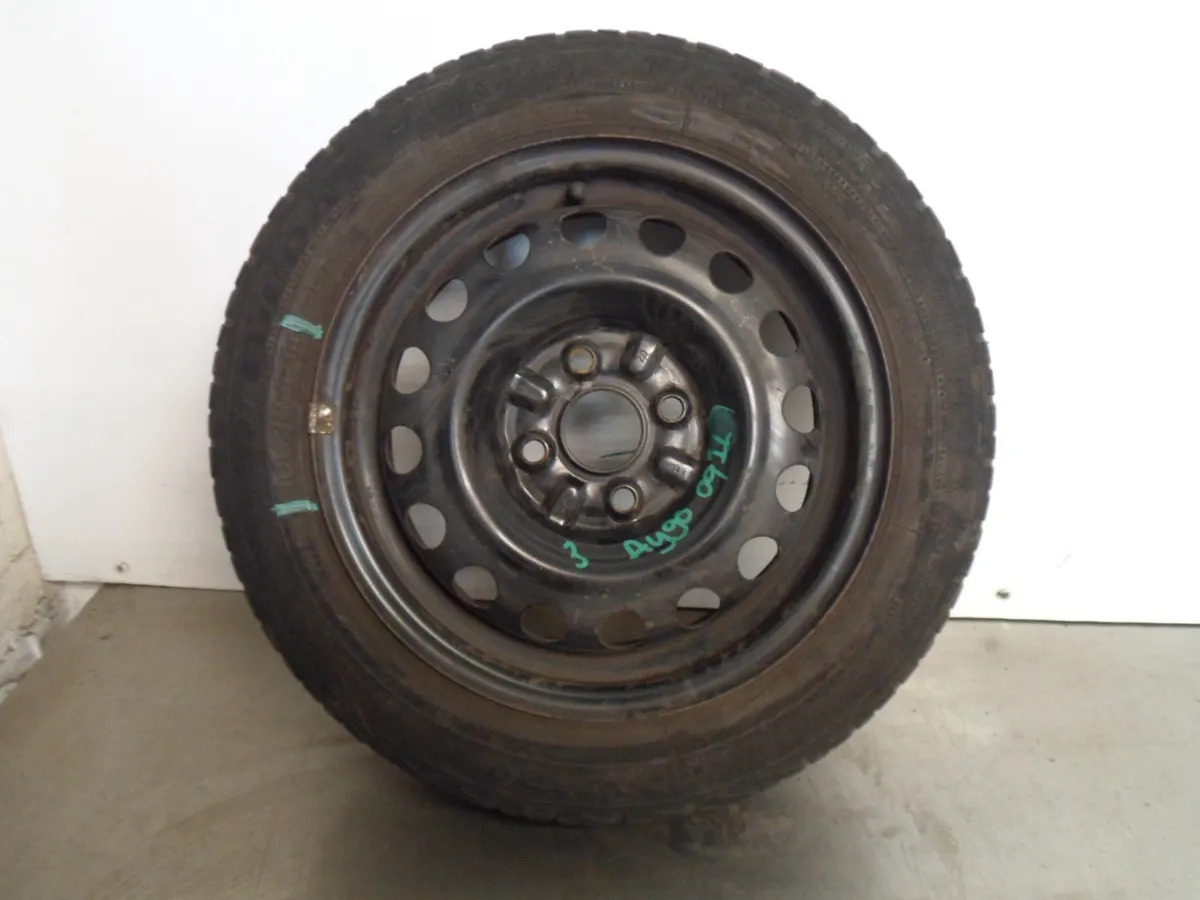 TOYOTA AYGO STEEL WHEEL & TYRE 155/65/14 MK1 3 DOOR 2009 PETROL 1.0LTR