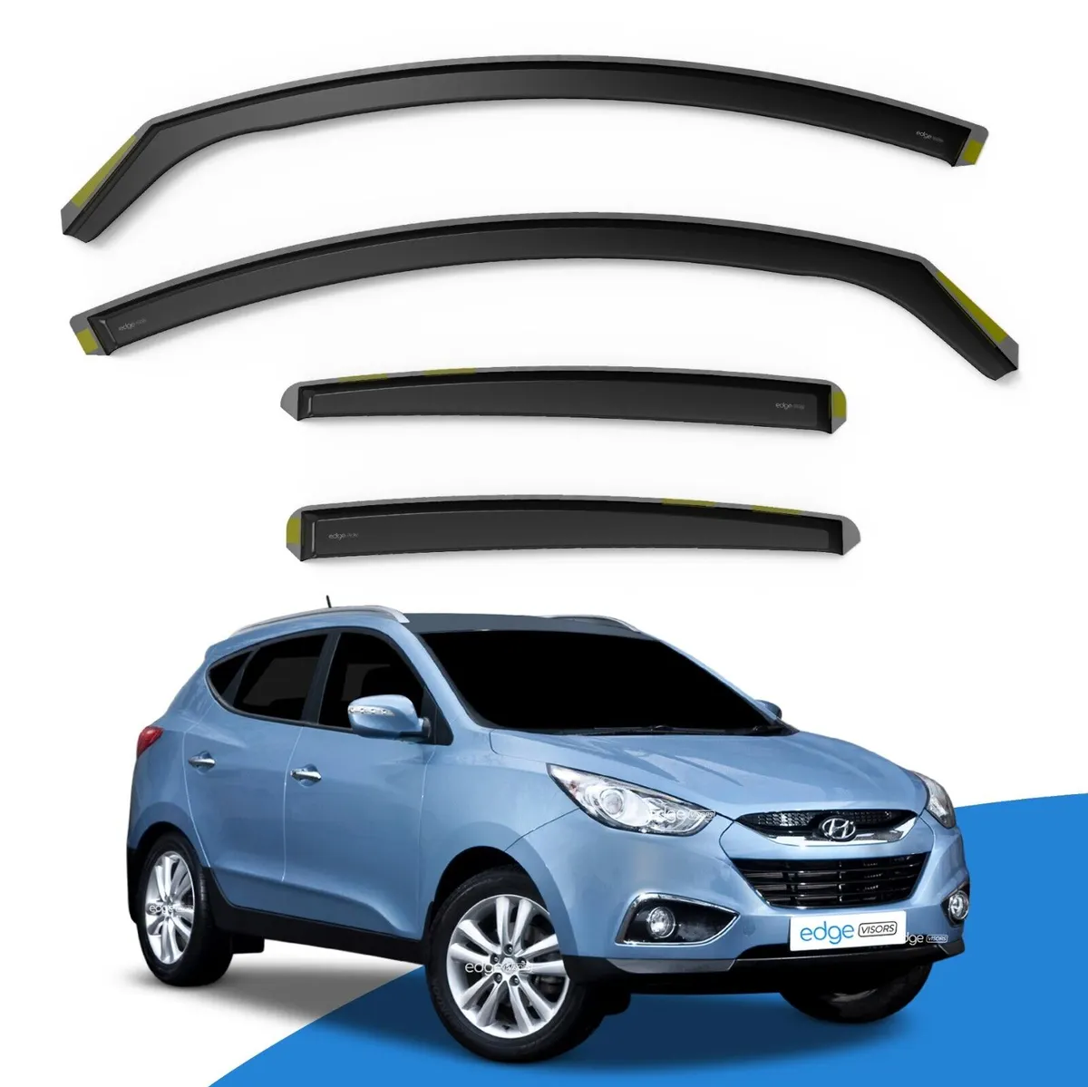 HYUNDAI ix35 2010-2015 5 Door SUV Wind Deflectors 4pc Edgevisors Tinted