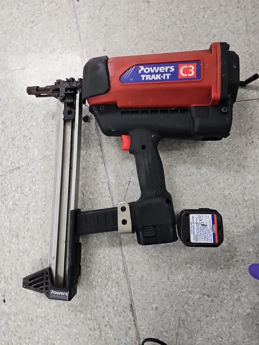 Powers trak-it C3 Nail Gun + 2 Batteries - Untested - For Parts