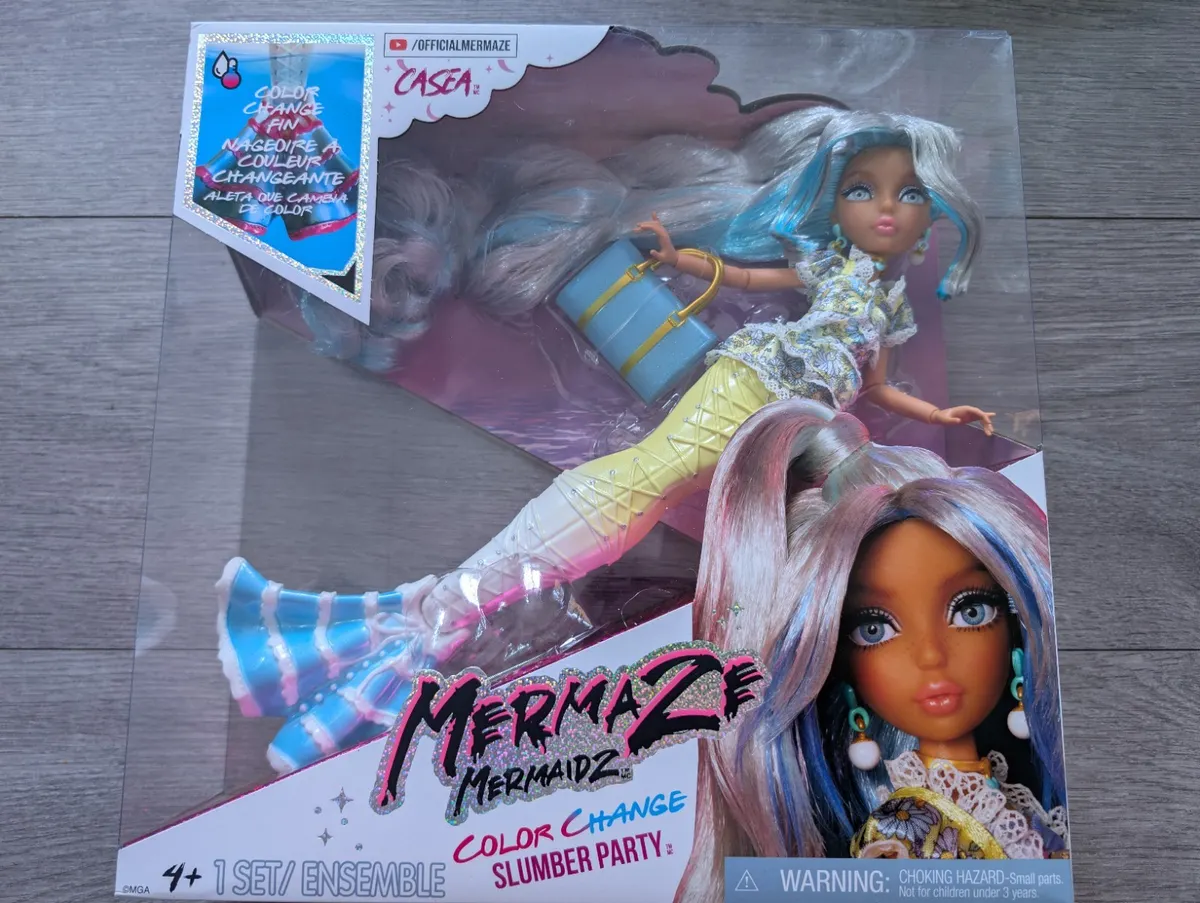 NEW MGA Mermaze Mermaidz Slumber Party Colour Change Casea Fashion Doll