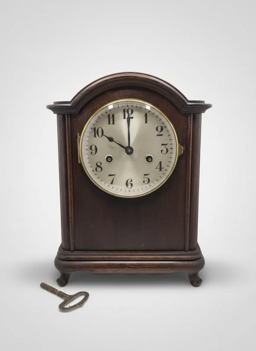 H A C Mahogany Mantle Clock