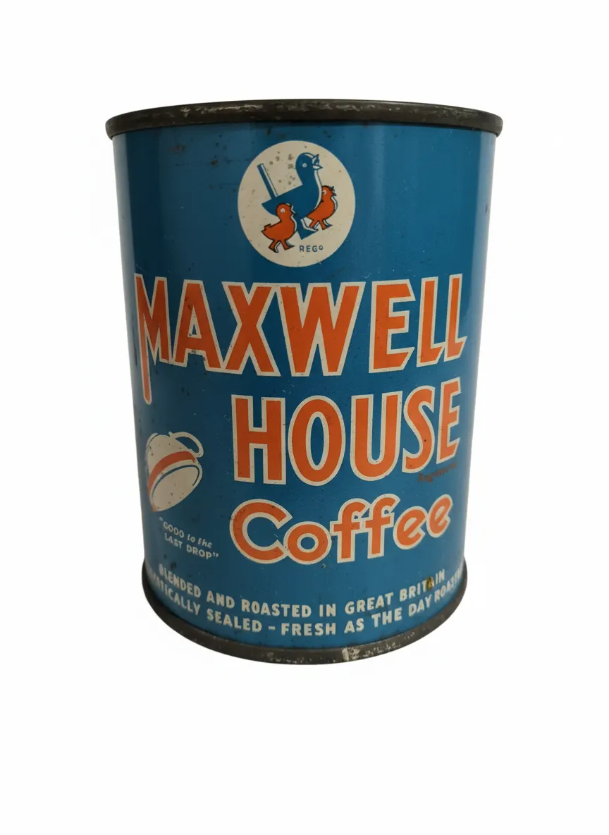 Vintage Maxwell House Coffee Tin Unopened Half Pound - Prop & Display