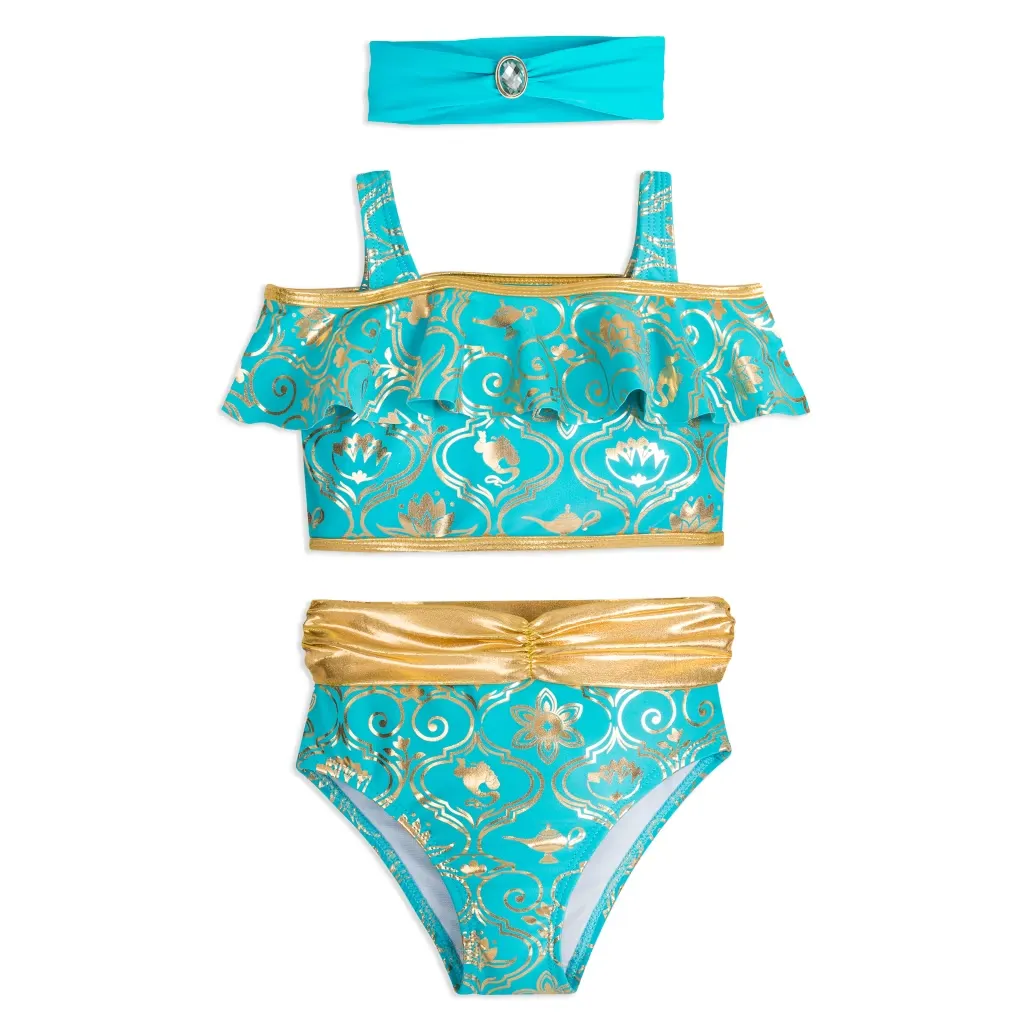Princess Jasmine 3-Piece Swimsuit For Kids, Disney Aladdin (Age 5/6)
