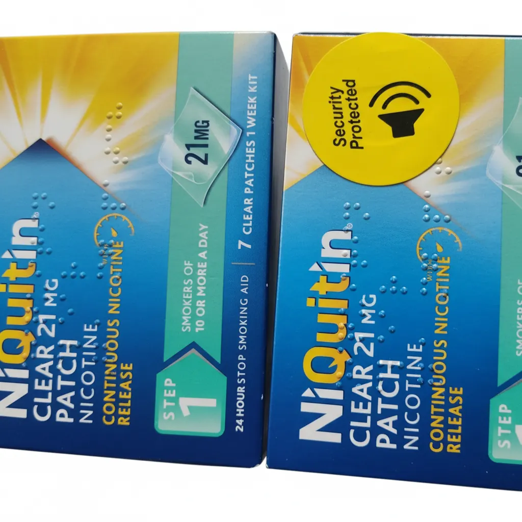 2x NIQUITIN CLEAR 21mg Nicotine Patches STEP 1 (14 Total) - EXP 2028