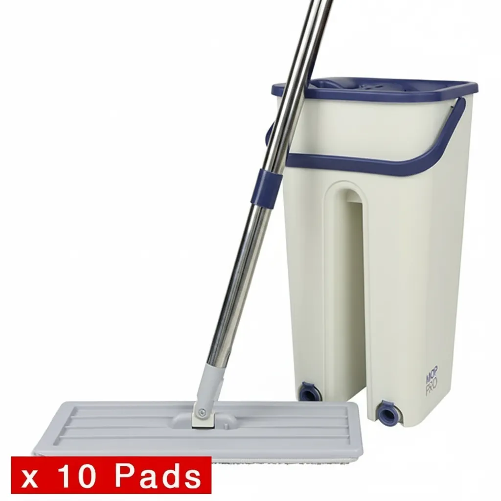 Mop PRO Mop and Bucket Set Multi-Functional Wash & Dry Flat Squeeze 360 + 10 Pad