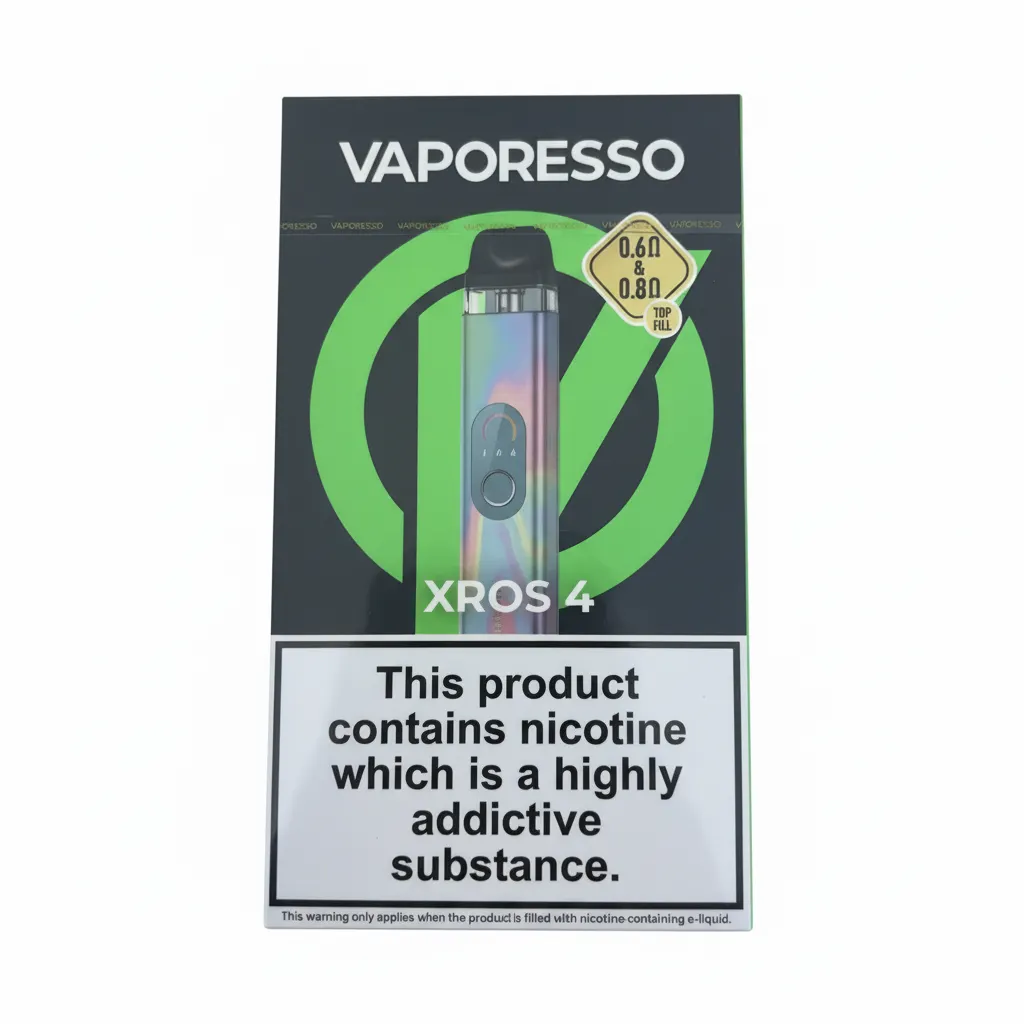 Vaporesso Xros 4 Kit Pod System Vape Device 2ml Capacity New Black/Iridescent