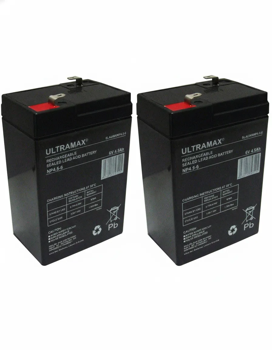 2x Ultramax PS640 6V 4.5Ah VRLA AGM Battery - Aroma 3-FM-4 New