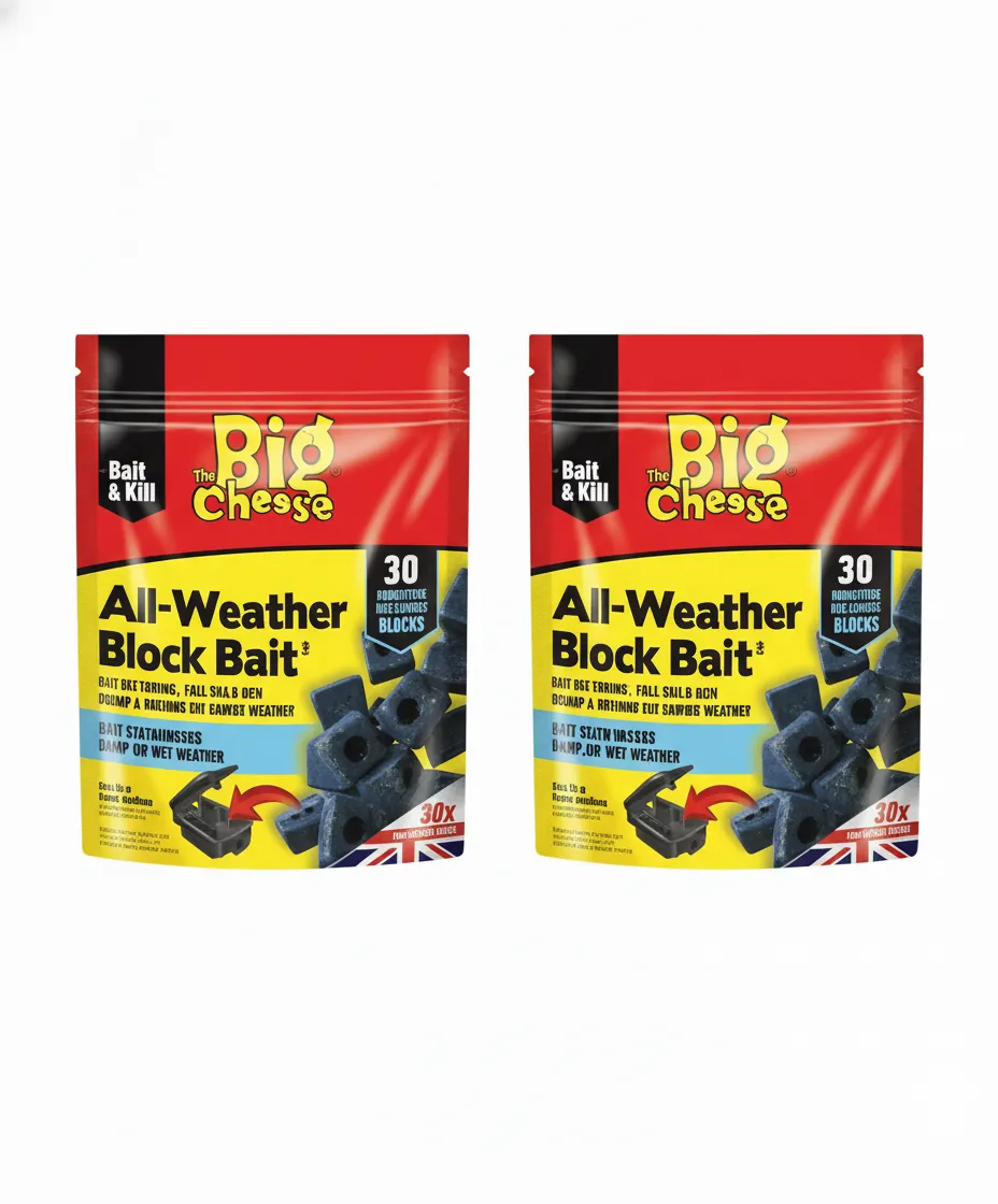 The Big Cheese Mouse Rodent Rat Safe Killer Bait Blocks 60x 10g New