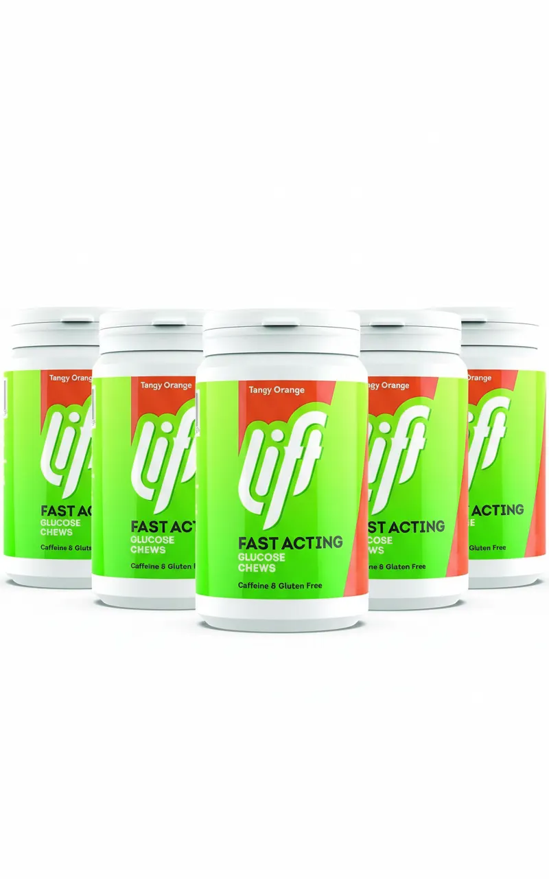 5x Lift Glucose Chewable Tablets Orange 50s (250 Total) | 200g Each