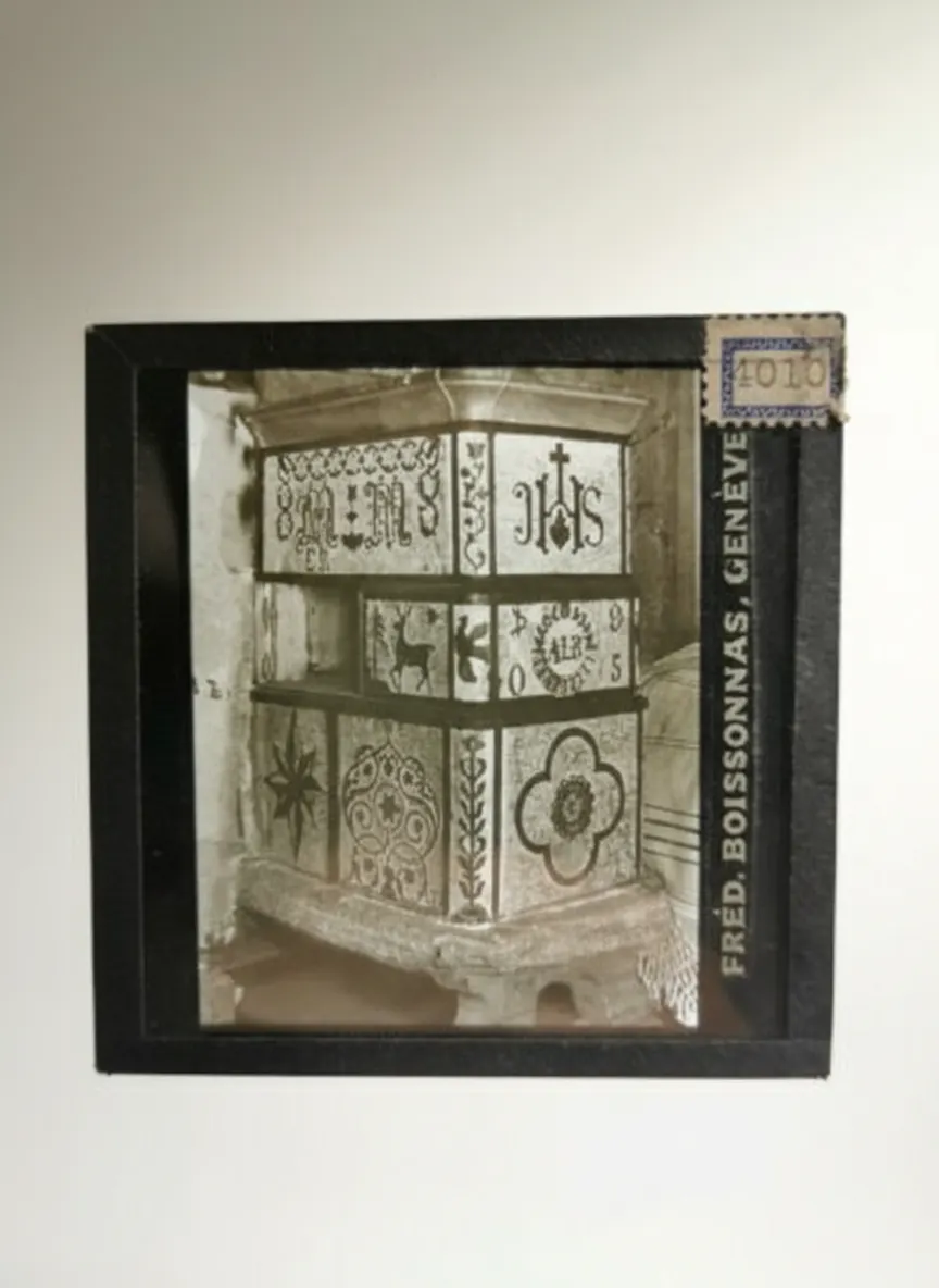 Set of 3 ANTIQUE Fred Boissonnas Magic Lantern Glass Slides CHALET