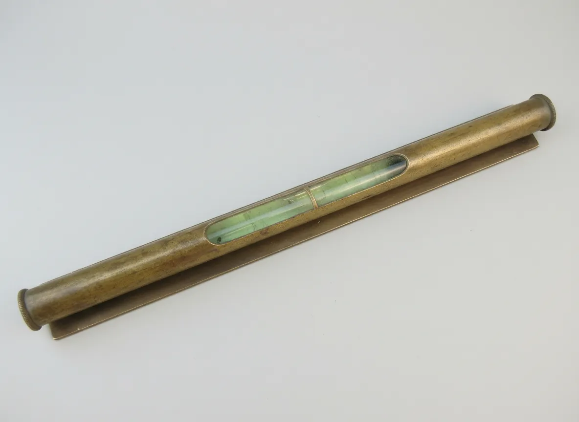 Vintage Brass Engineers Machinists Spirit Level Old Tool 8 3/4" Collectible