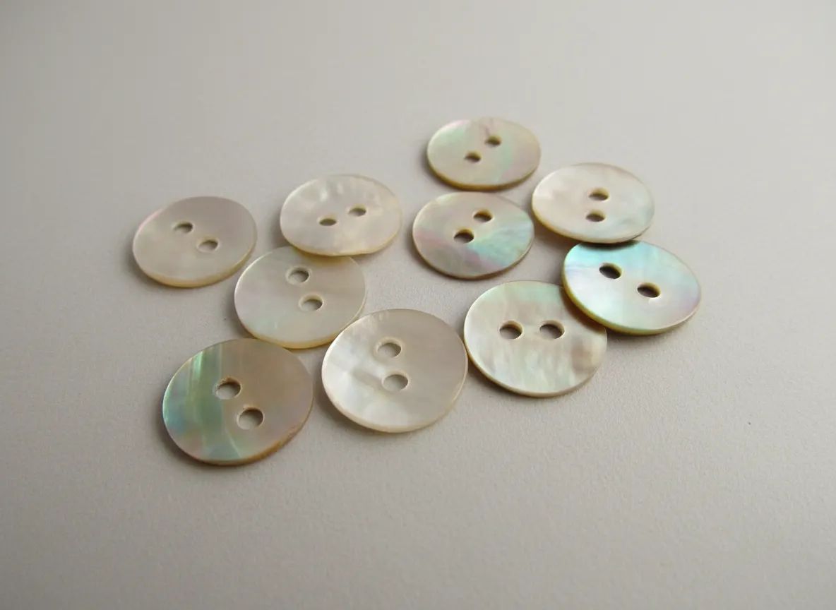100x 10mm Mother of Pearl Shell Round Buttons 2 Hole MOP Ivory NEW