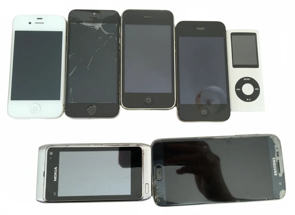 Job Lot 7x Damaged Broken Faulty iPhones Samsung Nokia iPod For Parts