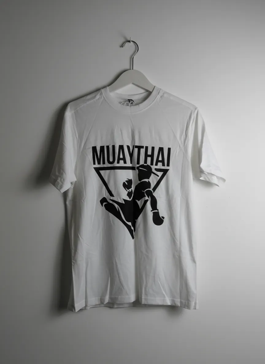 MUAY THAI KICKBOXING GYM BODYBUILDING T SHIRT LARGE WHITE MMA UFC FIGHTER