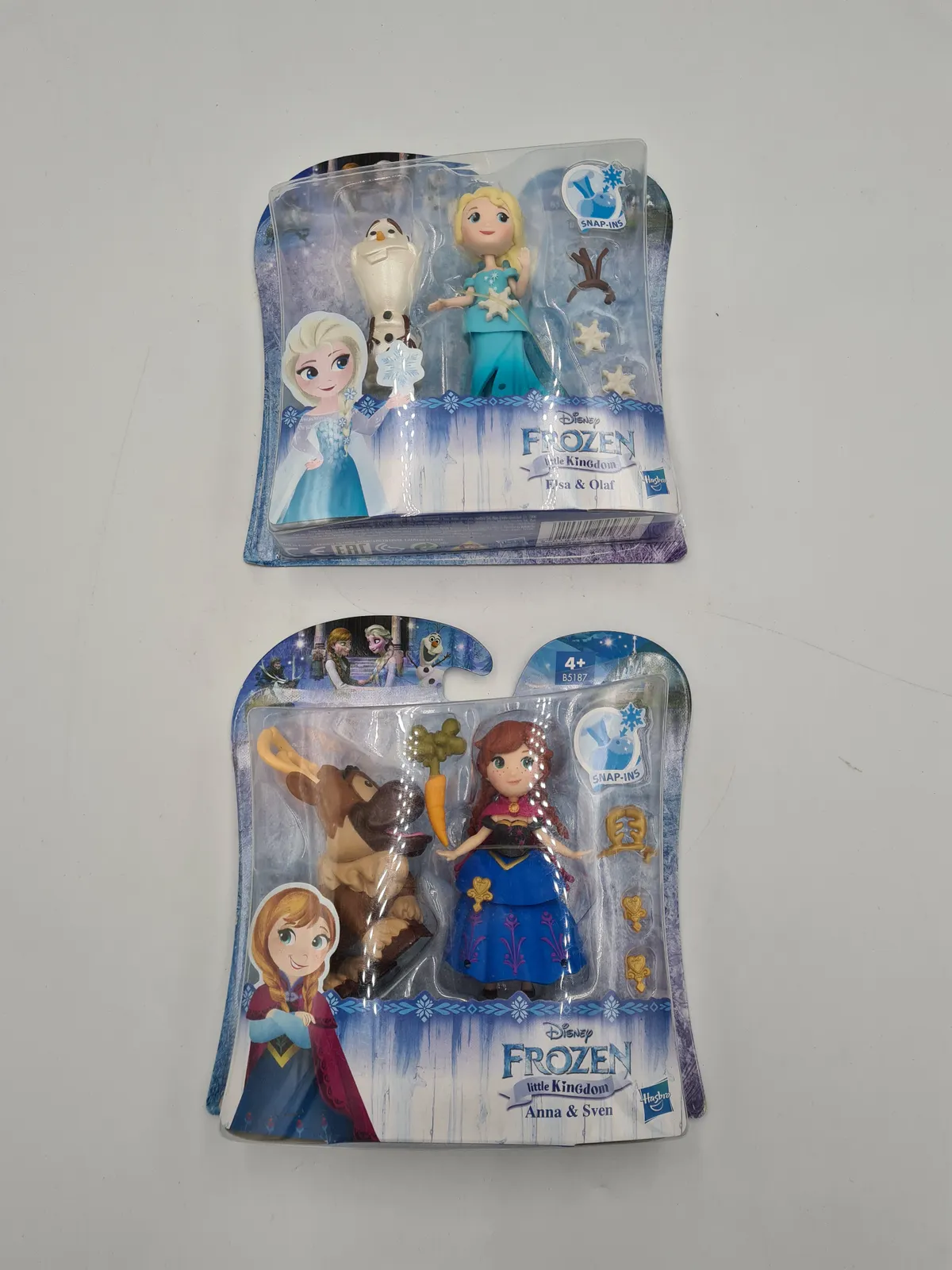 2 Sets Disney Frozen Little Kingdom Snap-Ins Figures Elsa Olaf Anna Sven Hasbro NEW