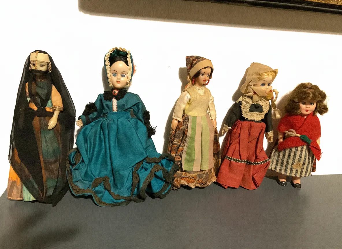 5 Vintage Dolls c 1950 Sleeping Eyes National Costumes Welsh Dutch