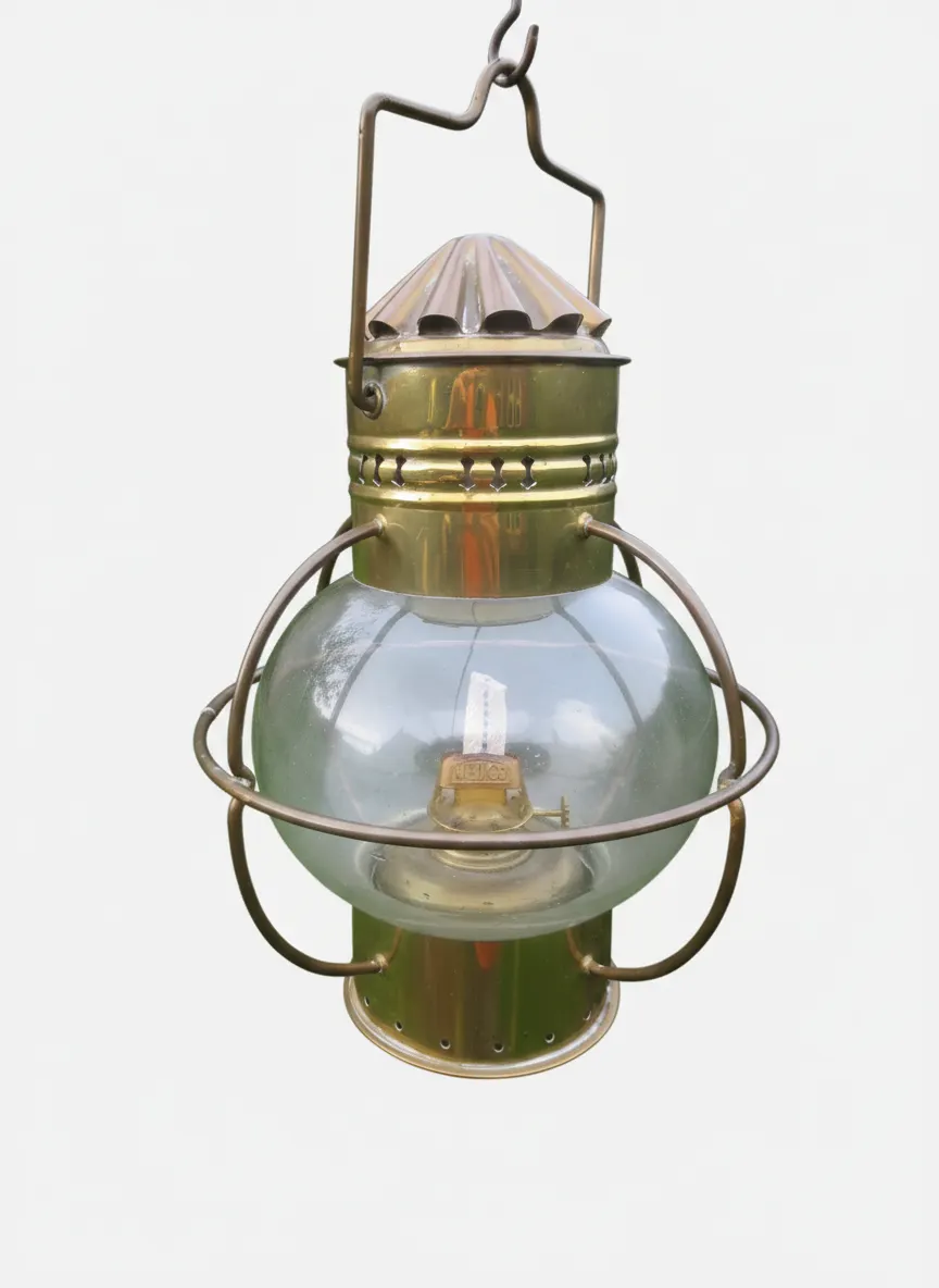 Sherwoods Vintage Nautical Ships Onion Oil Lamp Lantern - Made in England