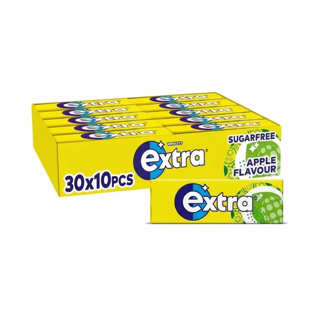 New 60 Packets Wrigleys Extra Sugar Free Apple Flavour Chewing Gum