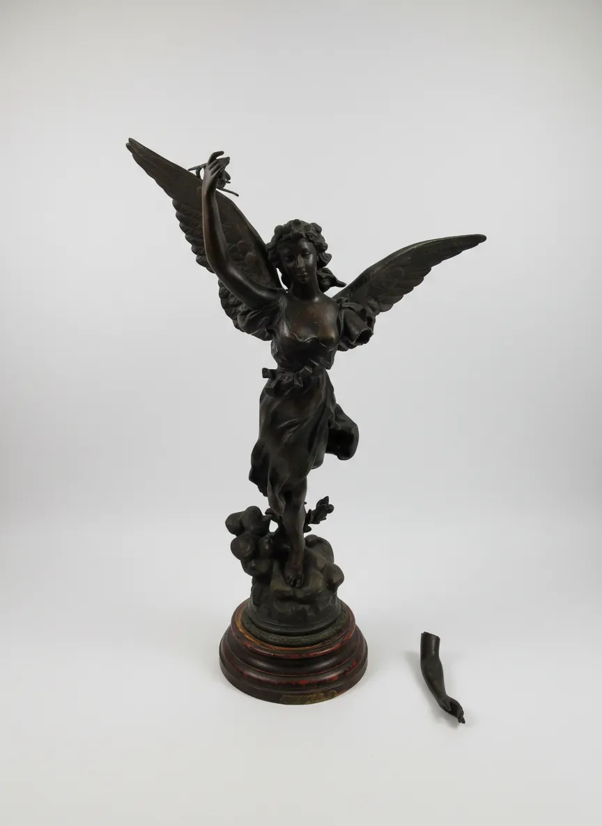 Huge Henryk Kossowski 1855-1921 Bronze Statue 'Le Liberte' Freedom - BROKEN ARM