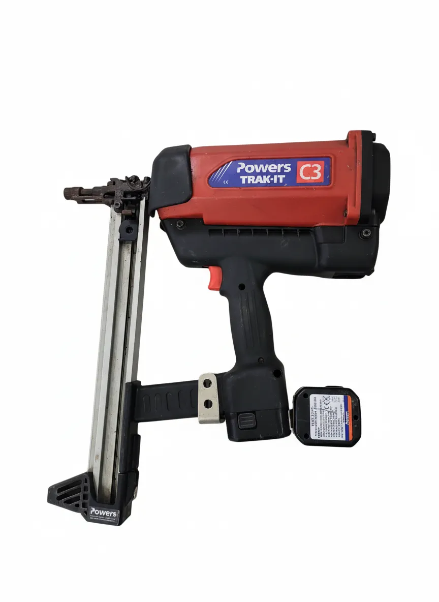 Powers Trak-It C3 Nail Gun & 2 Batteries - Untested - For Parts