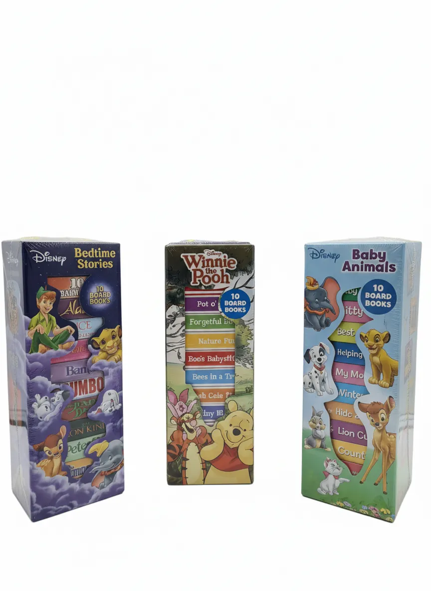 3 New Disney Board Book Sets: Bedtime Stories, Winnie The Pooh, Baby Animals