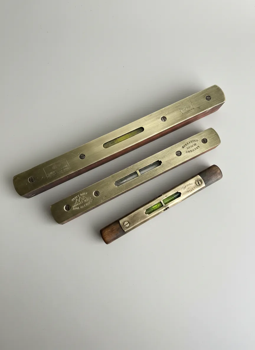 3x Vintage Wooden Brass Spirit Levels Job Lot Marples Hockley Abbey