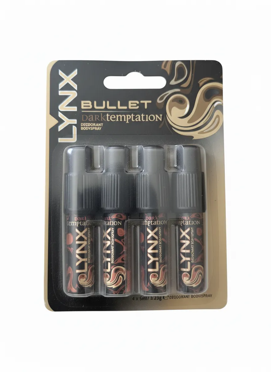 4x Lynx Bullet Dark Temptation Body Spray Deodorant Collectible New 5ml Mini