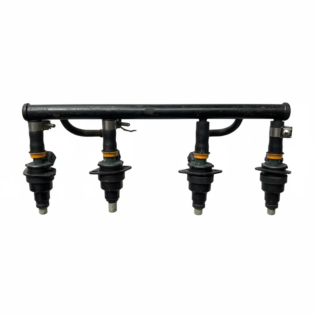 Kawasaki GPZ 750 Turbo ZX750E1 4x Injectors & Fuel Rail Set JECS A46 Used