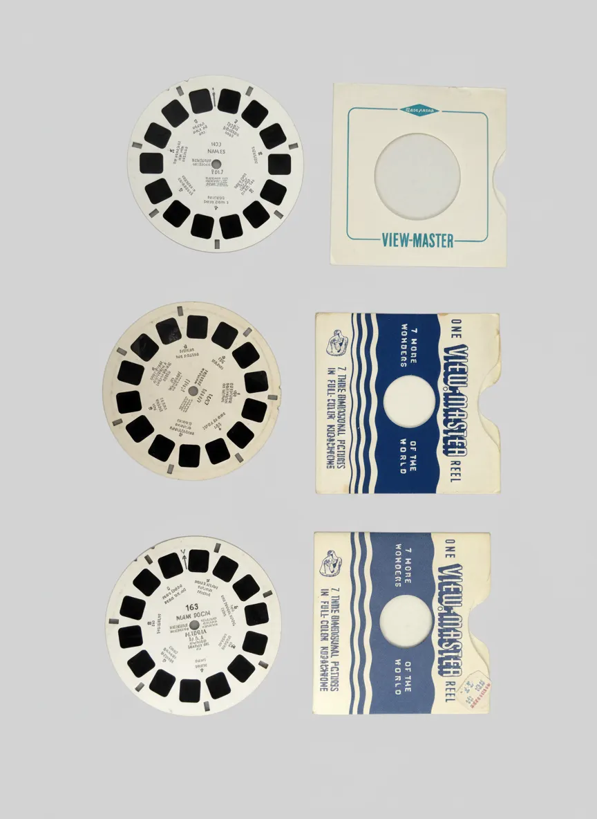 Set of 3 Vintage Viewmaster Reels: Miami Beach 163, Naples 1612, Milan 1607