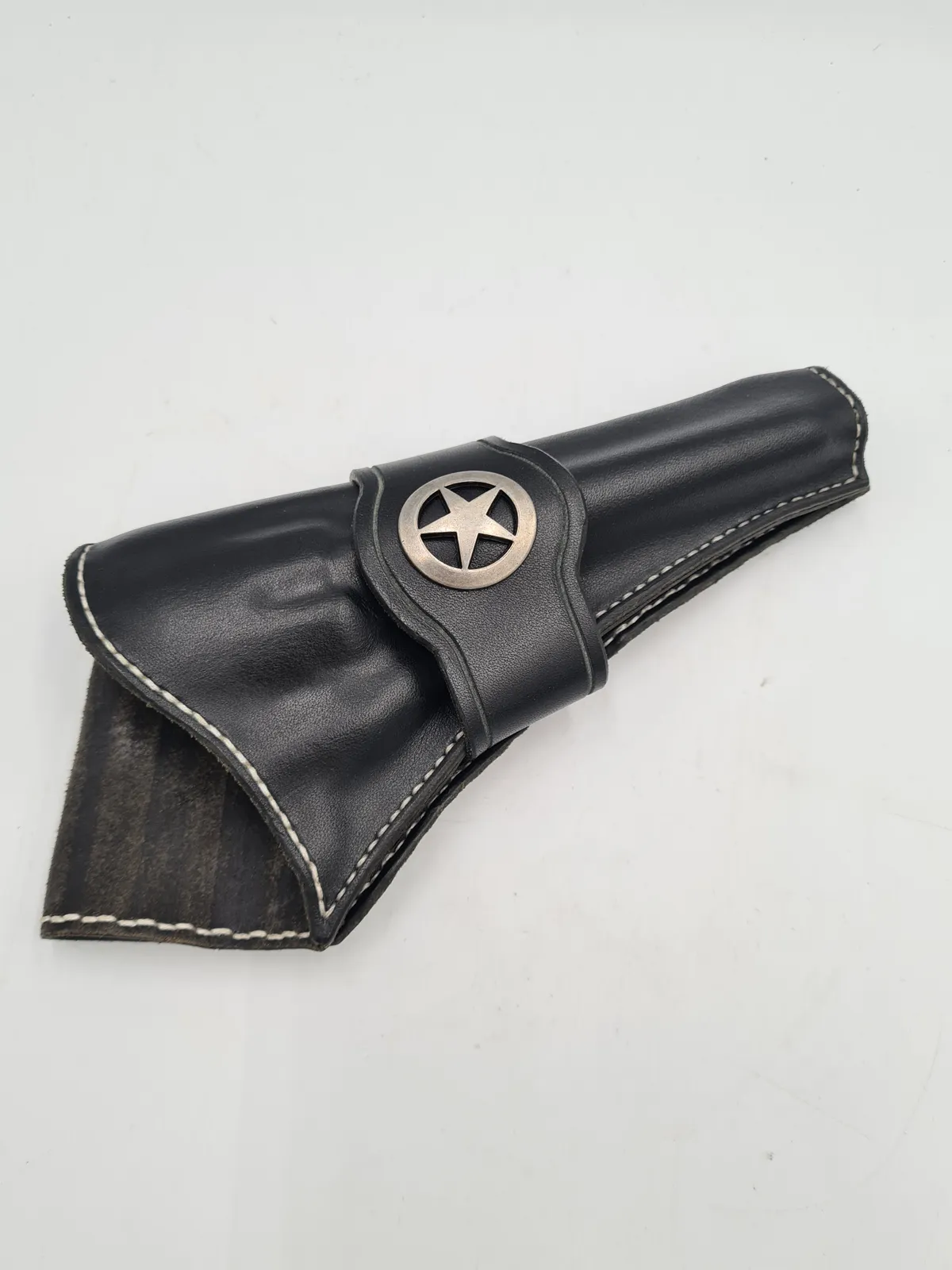 Handmade black Cowboy Holster Wild West Leather Colt 45 SAA Civil War Cross draw