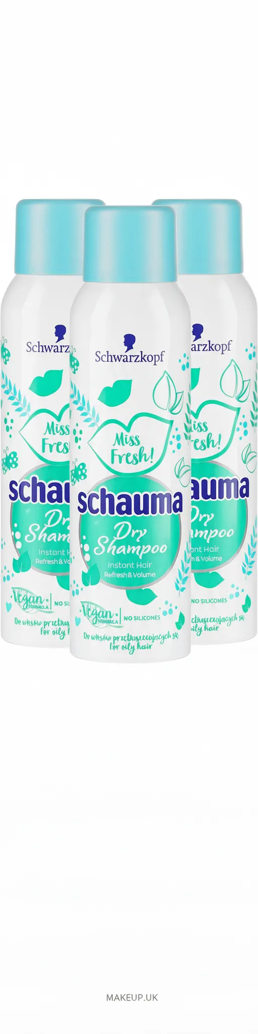 3x 150ml -Schwarzkopf Schauma miss fresh dry shampoo instant hair refresh&volume