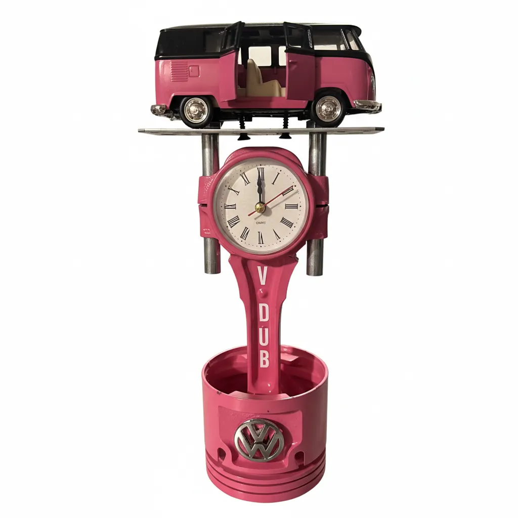 VW Bus T1 Campervan Engine Piston Clock Retro Collectible Home Decor New