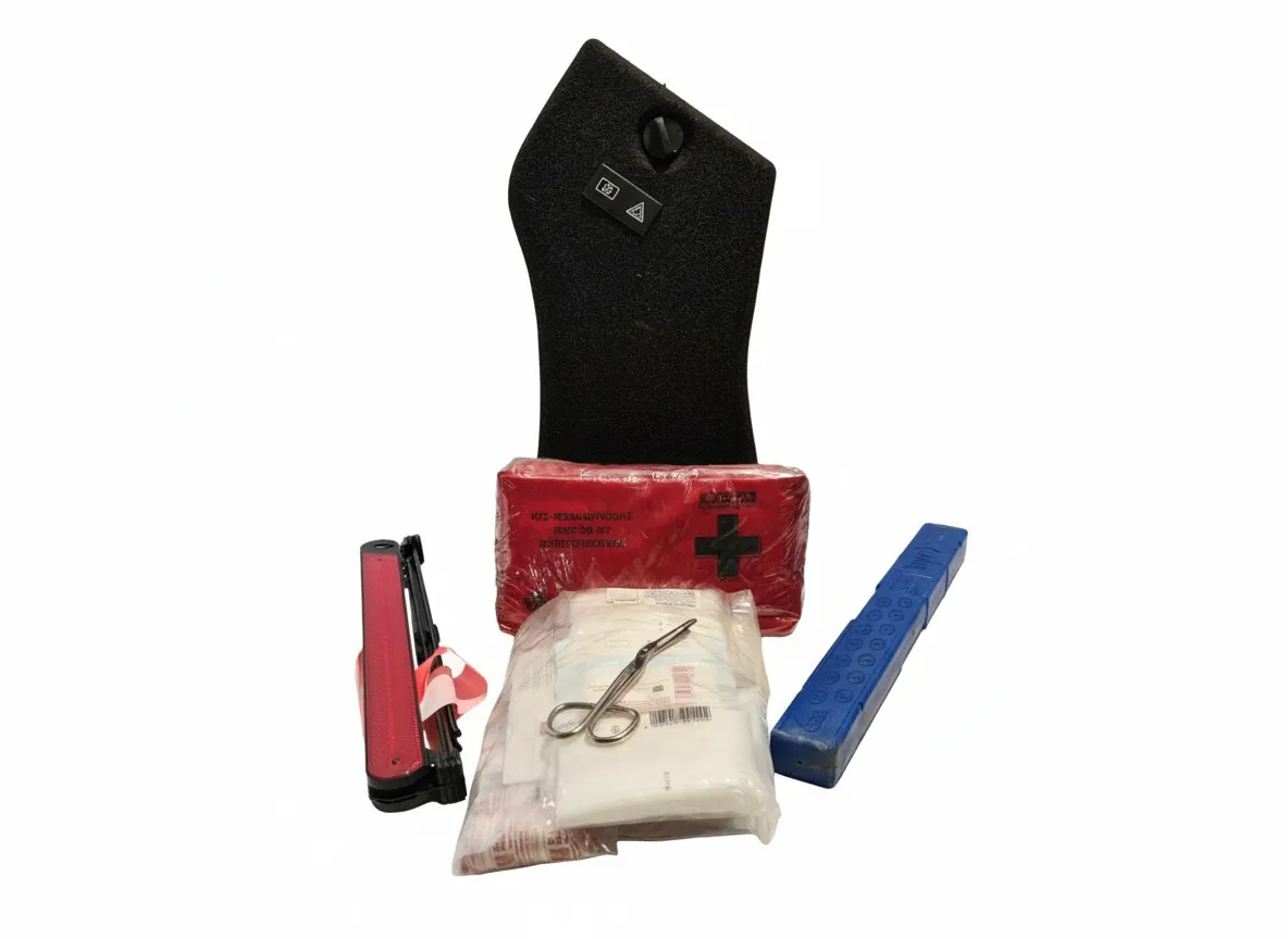 BMW 1-Series E87 4-Piece Warning Triangle First Aid Kit Set OEM 8163269