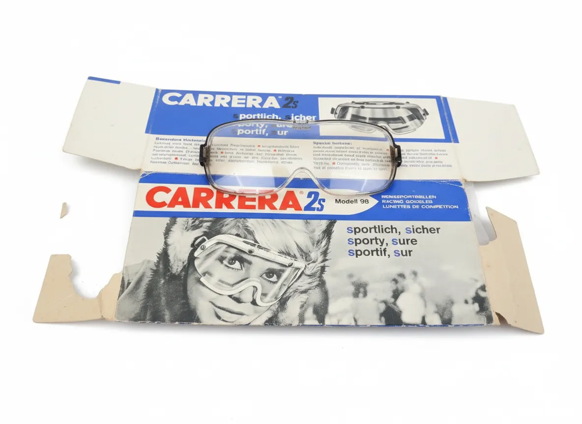 Vintage Carrera Model 98 Goggles EMPTY BOX w/ Lens, Ski Motorcycle Motocross MX