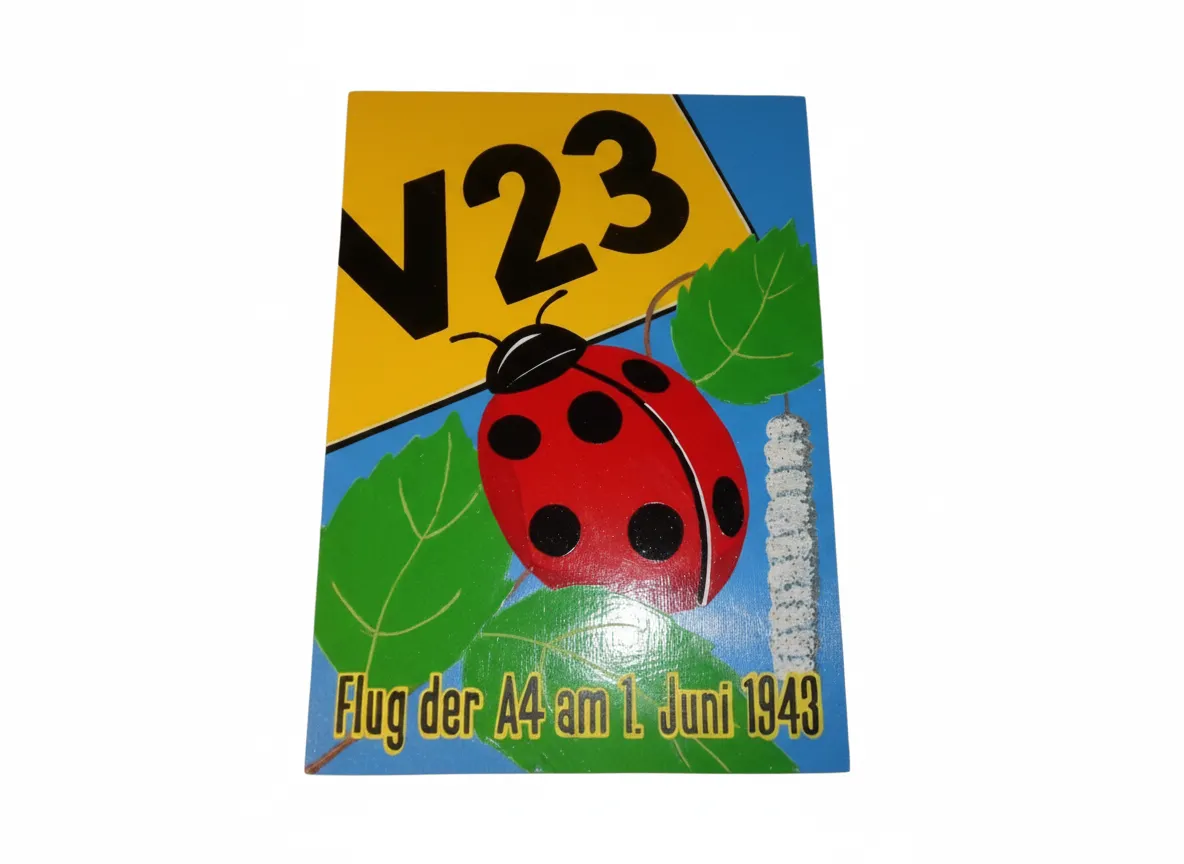 Post WW2 German A4 / V2 Rocket Tail Art Plaque V23 Test Flight 01.06.1943