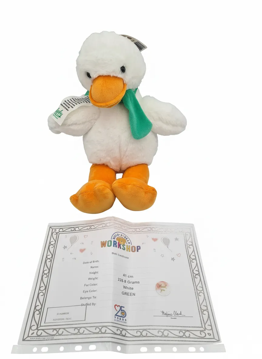 BUILD A BEAR Lucky Duck St. Patrick's Day 2022 Plush NEW WITH TAGS & CERTIFICATE