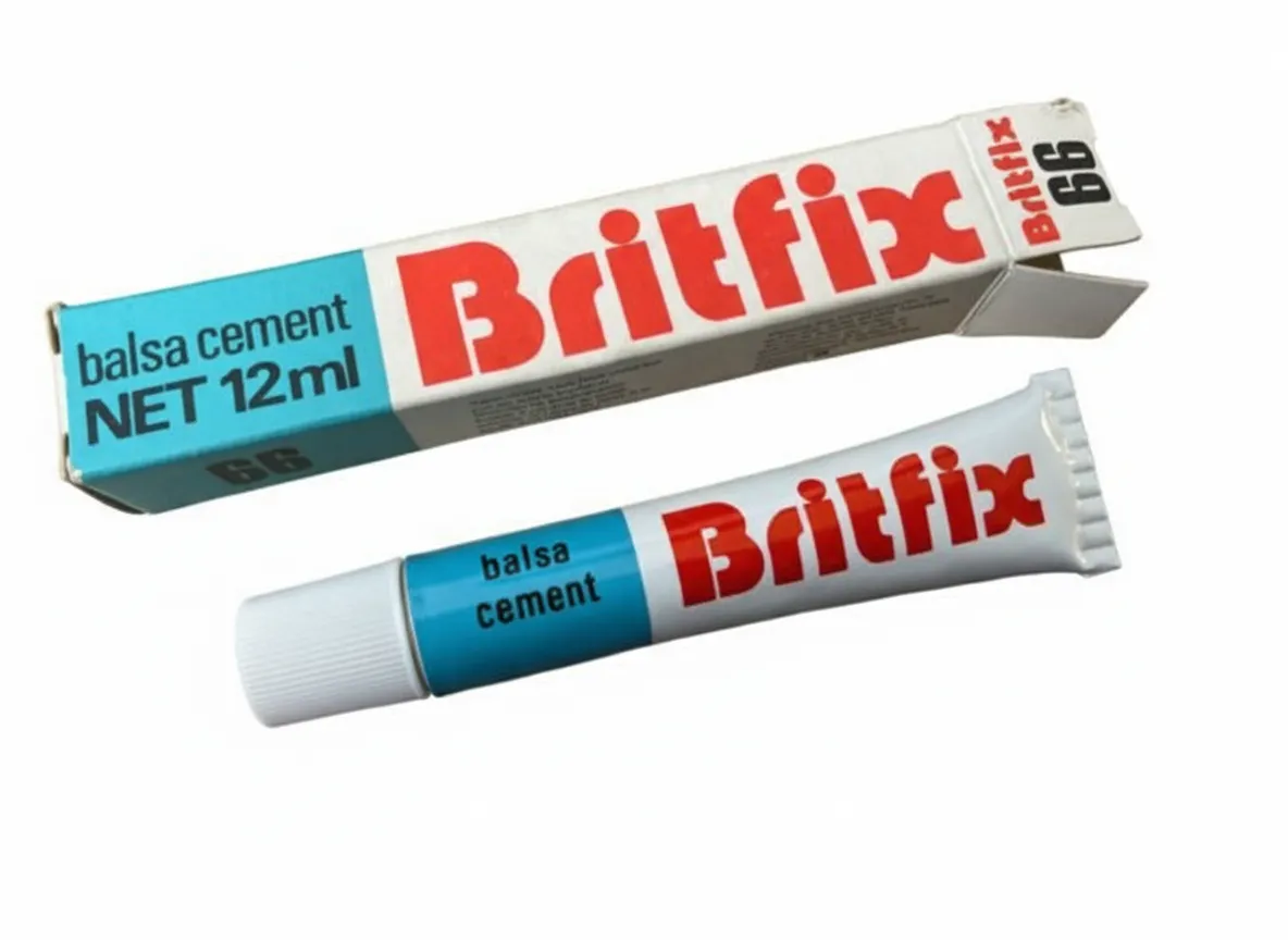 RARE VINTAGE BRITFIX BALSA CEMENT MODEL KIT GLUE 1960s 70s Full Tube 66