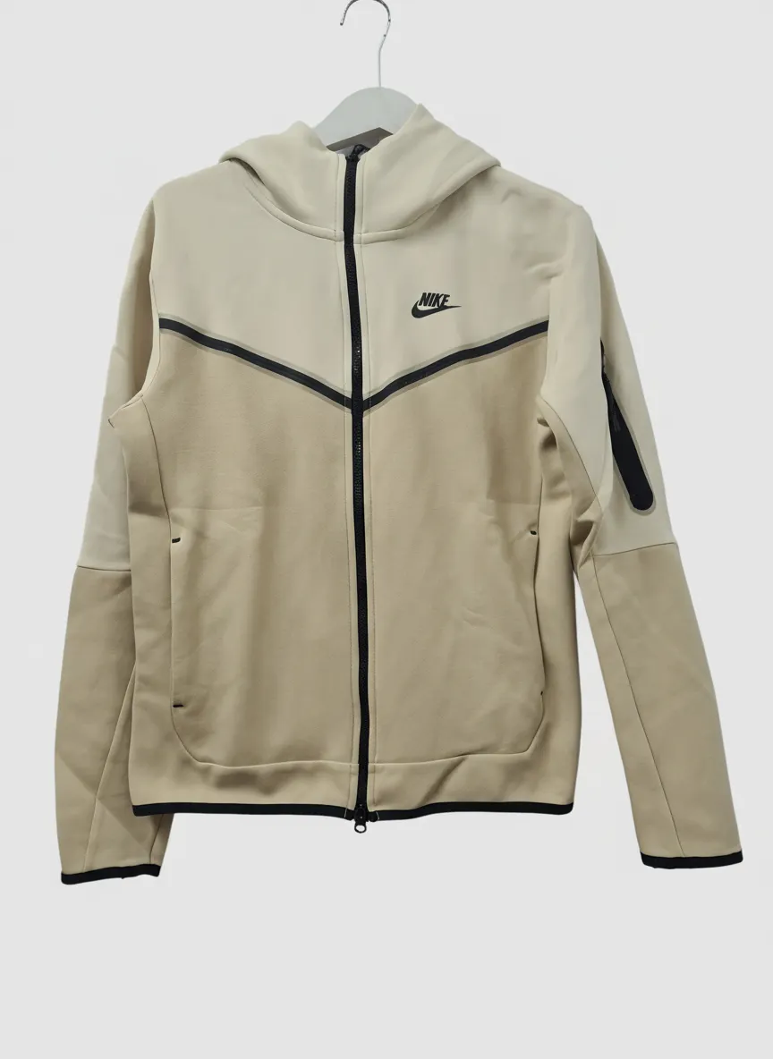 Nike Tech Fleece Full Zip Hoodie Beach Grain Cream Beige S AUTHENTIC