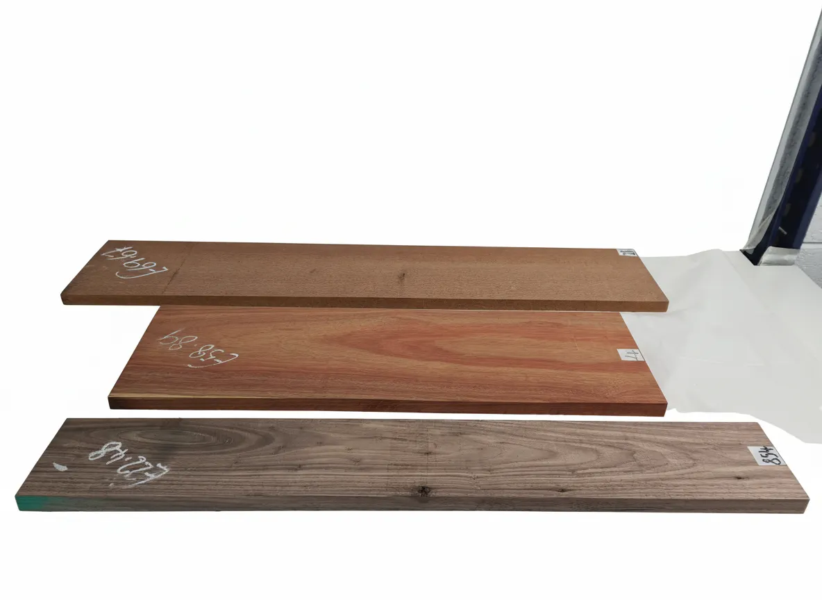 3x Mixed Exotic Lumber Boards - Leopardwood Bloodwood American Walnut Timber