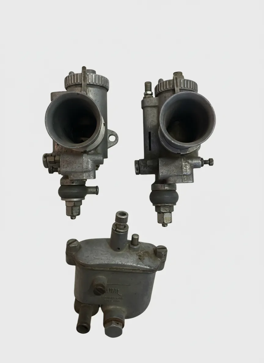 Amal T10 GP 2 Carburettor Pair 1 5/32" with Matchbox Float Chamber BSA Triumph
