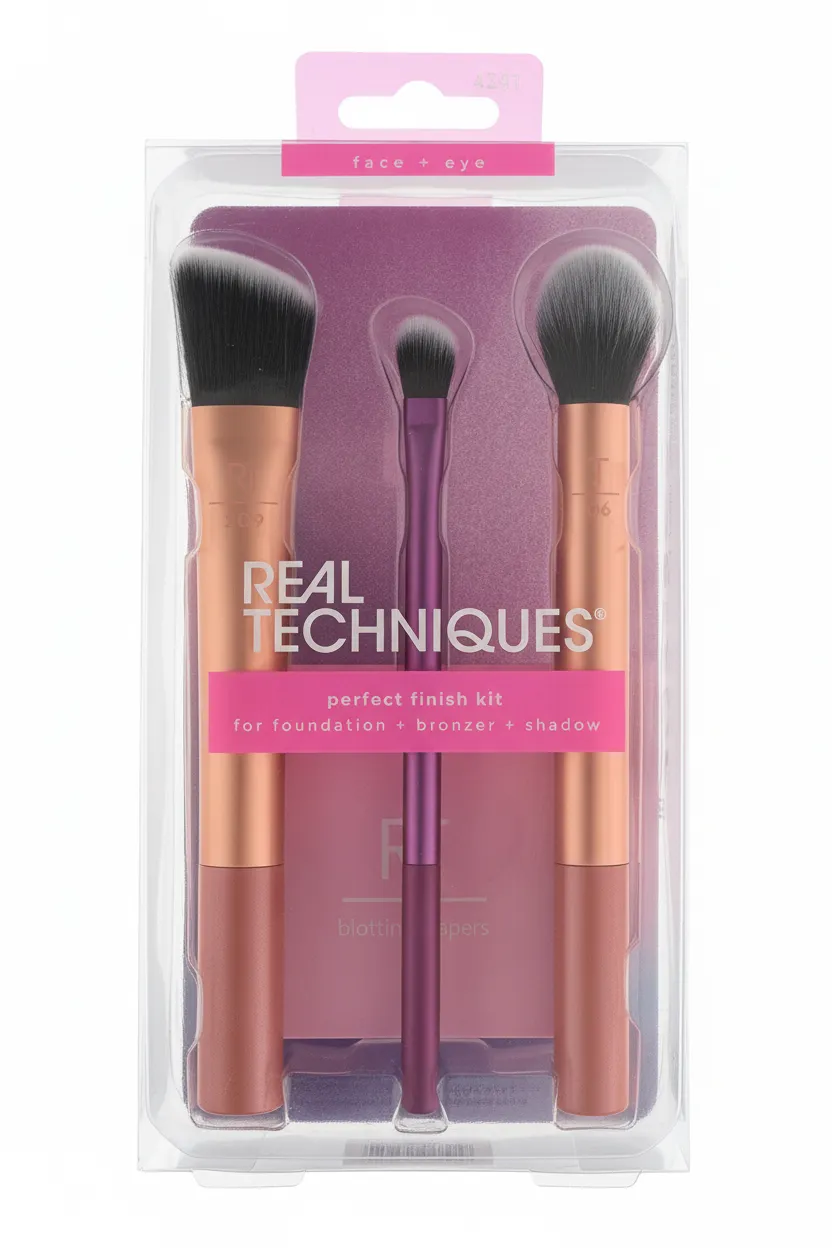 Real Techniques Perfect Finish 4-Piece Brush Kit Brand New In Box