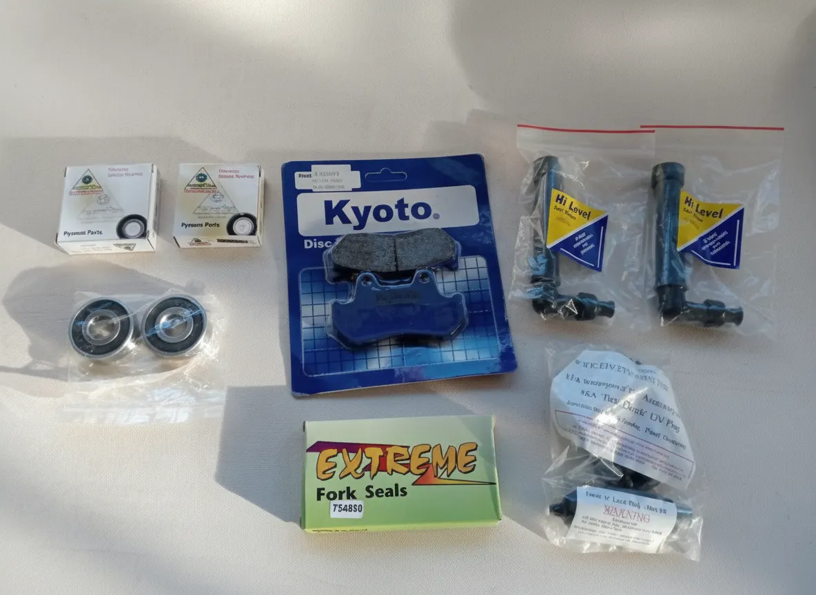 Honda CX500 Motorcycle Parts Lot - New Bearings, Fork Seals, Brake Pads, Plugs