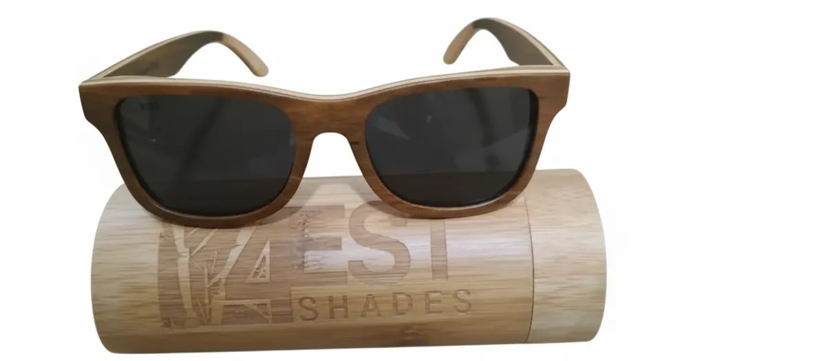 4est Shade Maple Wood Polarized Floating Sunglasses + Bamboo Case & Cloth
