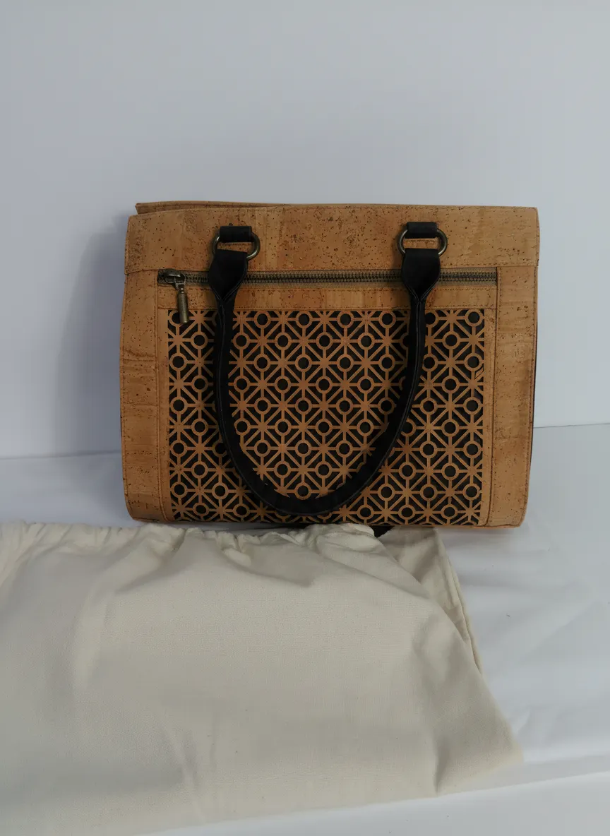 Cork Bag | Natural & Black Vegan Leather Handbag for Women - Eco-Friendly