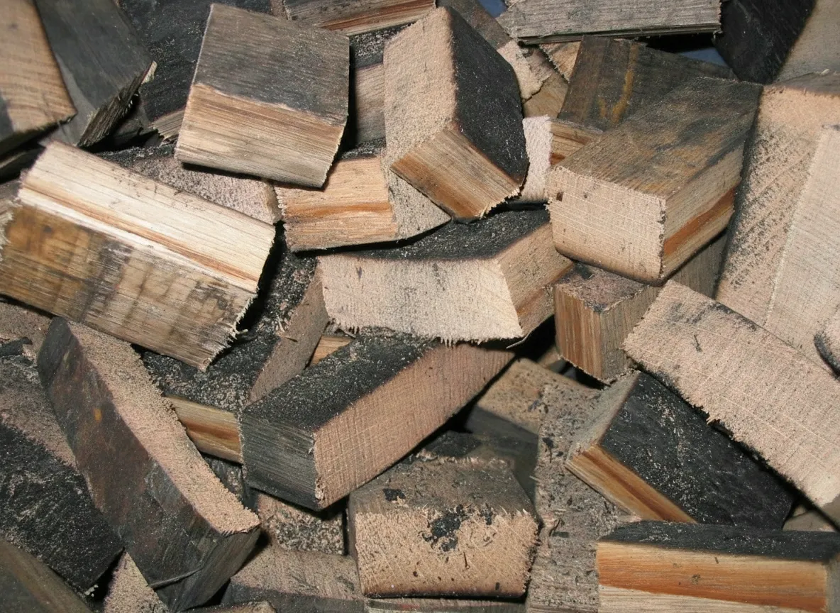 25kg Oak Whiskey Barrel Chunks from Used Barrels BBQ Smoking Wood Pizza Oven Blocks