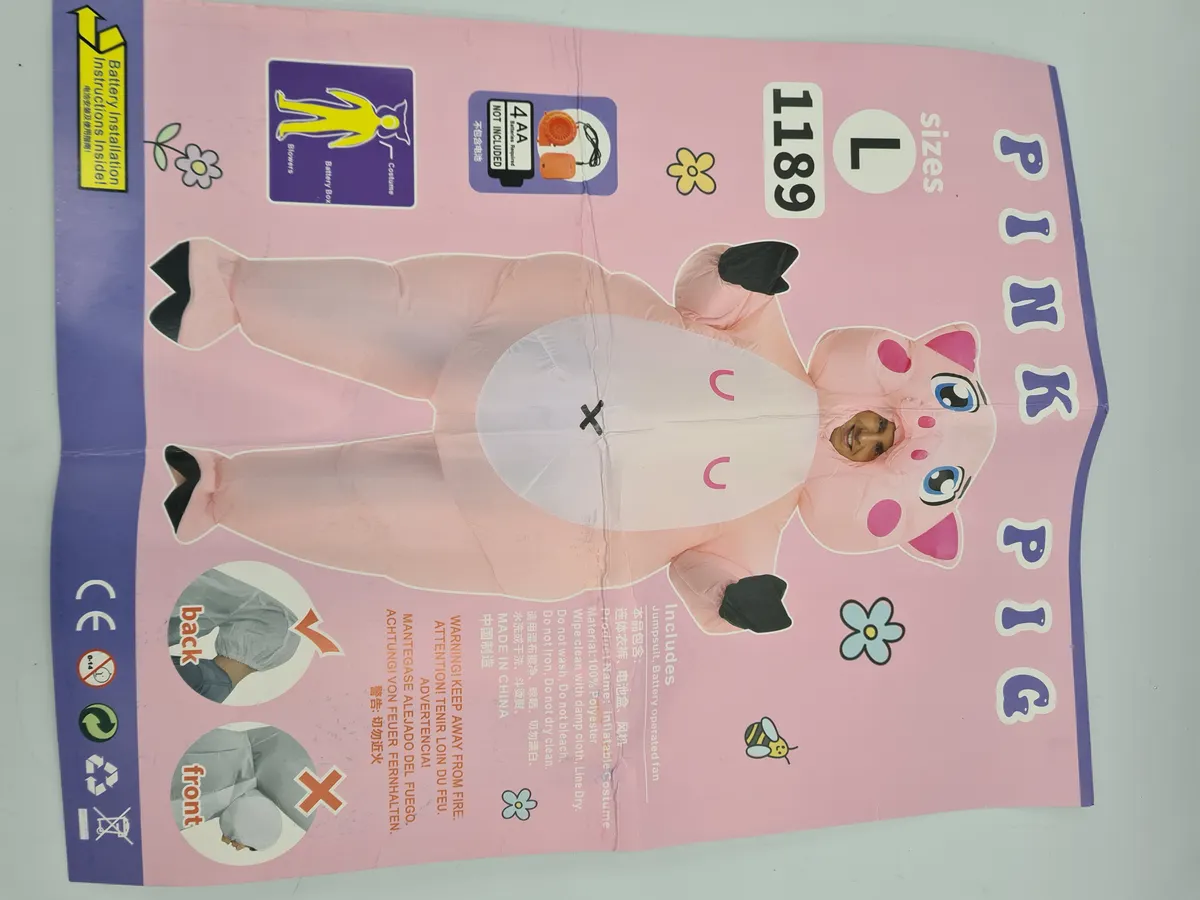 Adults Pink Pig Inflatable Costume - L