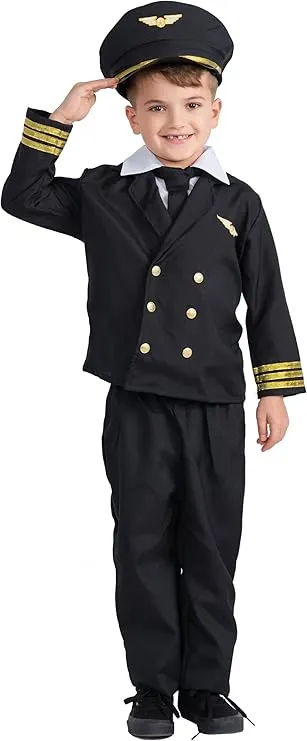 Dress Up America Pilot Costume for Boys and Girls - Kids Large (Age 12-14)