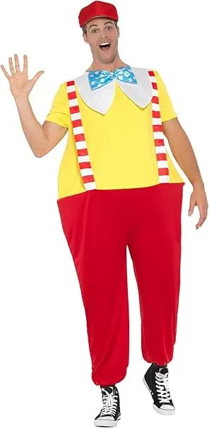 Smiffys Jolly Storybook Costume, Red Hooped Jumpsuit - S/M (see description)
